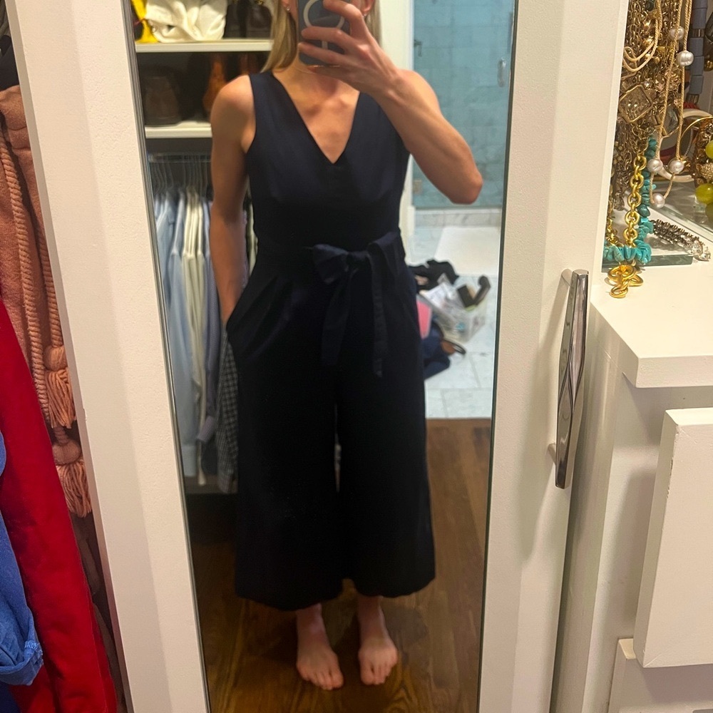 J.Crew Navy Vneck Jumpsuit